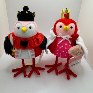 2pcs Fabric Valentine's Day Birds Figurines.